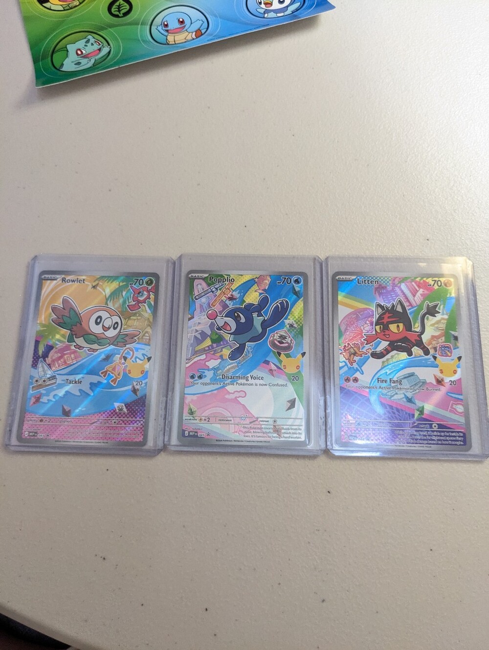 Pokemon First Partner Collection Series 1 - Rowlet Popplio Litten 3 Promo Cards - Picture 5 of 16